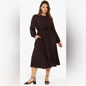 NWT kate spade heart print midi dress